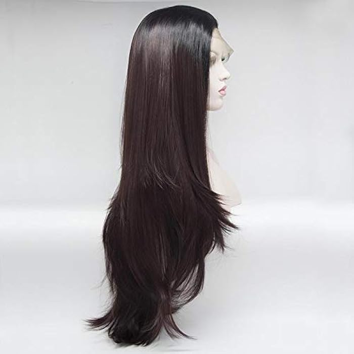 DILLARDS Women's Long Straight Hand Tied Front Lace Synthetic Wig - Image 5